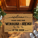 Funny Shoes Off Doormat – Leave Your Worries Welcome Mat