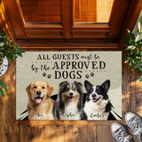 Personalized Dog Photo Doormat – Custom Pet Names Approval Mat