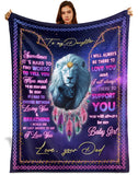 Personalized Daughter Blanket From Dad – Lion Dreamcatcher Inspirational Gift
