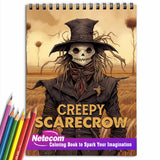 Creepy Scarecrow Spiral Bound Coloring Book, Rediscover Relaxation through the Macabre Beauty of Scarecrows in this Adult Coloring Book