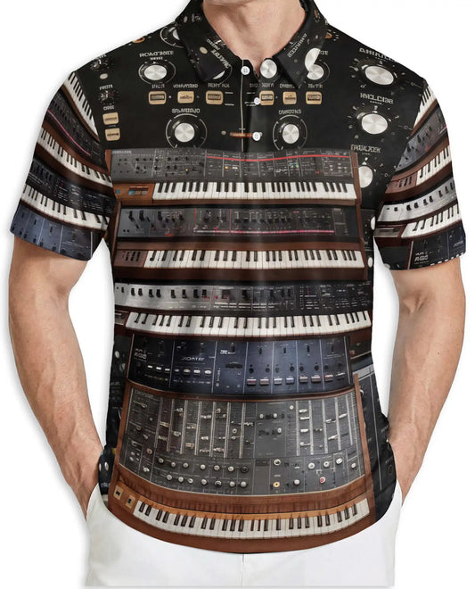 Vintage Synthesizer Keyboard Polo Shirt | Azhobbyshop