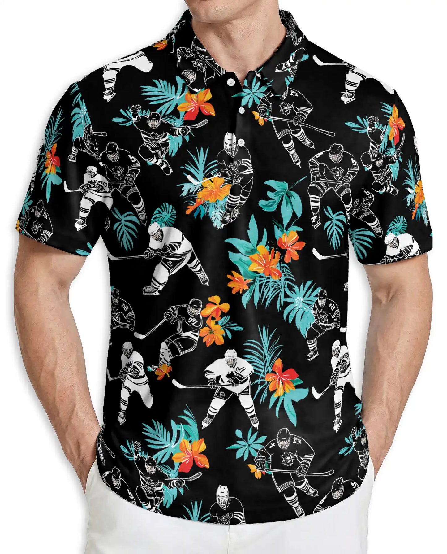 Hockey Player Polo Shirt – Tropical Sports Style | Azhobbyshop