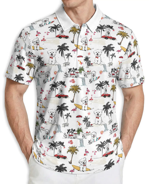 Westie Tropical Beach Polo Shirt | Azhobbyshop