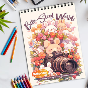 Bite-Sized Worlds Spiral Bound Coloring Book, Miniature Worlds for a Detailed and Delightful Art Adventure, Great for Fans of Tiny and Intricate Scenes