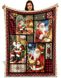 Santa Christmas Blanket – Vintage Patchwork Holiday Throw