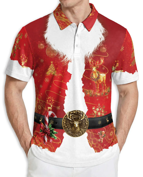 Santa Claus Polo Shirt – Christmas Costume 3D Holiday Graphic | Azhobbyshop