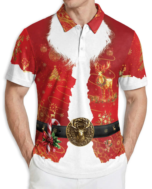 Santa Claus Polo Shirt – Christmas Costume 3D Holiday Graphic | Azhobbyshop