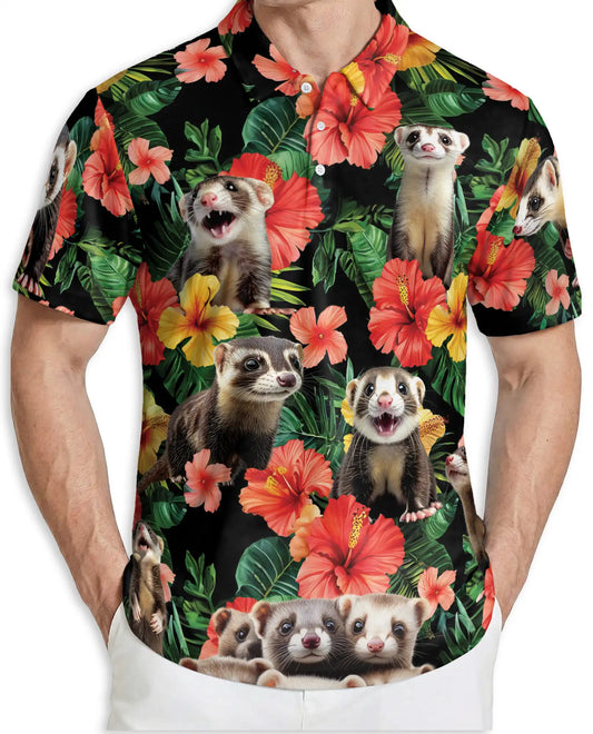 Ferrets Tropical Floral Polo Shirt | Azhobbyshop