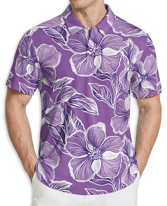 Big Hibiscus Floral Polo Shirt | Azhobbyshop