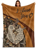 Personalized Couple Blanket – Custom Names Deer Camo Love Gift