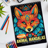 Animal Mandalas Spiral Bound Coloring Book, Intricate Animal Mandalas for Mindful Coloring, Ideal for Animal Lovers and Fans of Meditative Art