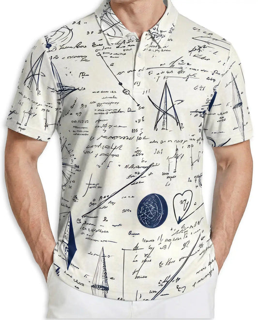 Math Love Pattern Polo Shirt | Azhobbyshop