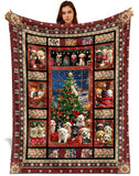 Christmas Dog Blanket – Puppy Christmas Tree Patchwork Holiday Throw