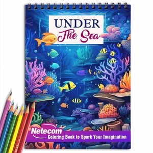 Under The Sea Spiral Bound Coloring Book, Dive into 30 Enchanting Coloring Pages, Exploring the Beauty and Mysteries Under the Sea