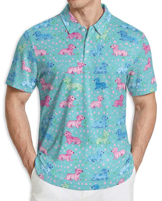 Dachshund Dog Pattern Polo Shirt for Dog Lovers | Azhobbyshop
