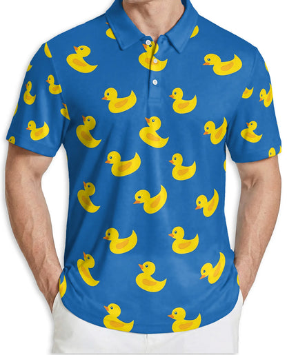 Rubber Duck 3D Polo Shirt for Men – Funny Cute Duck Pattern Style | Azhobbyshop