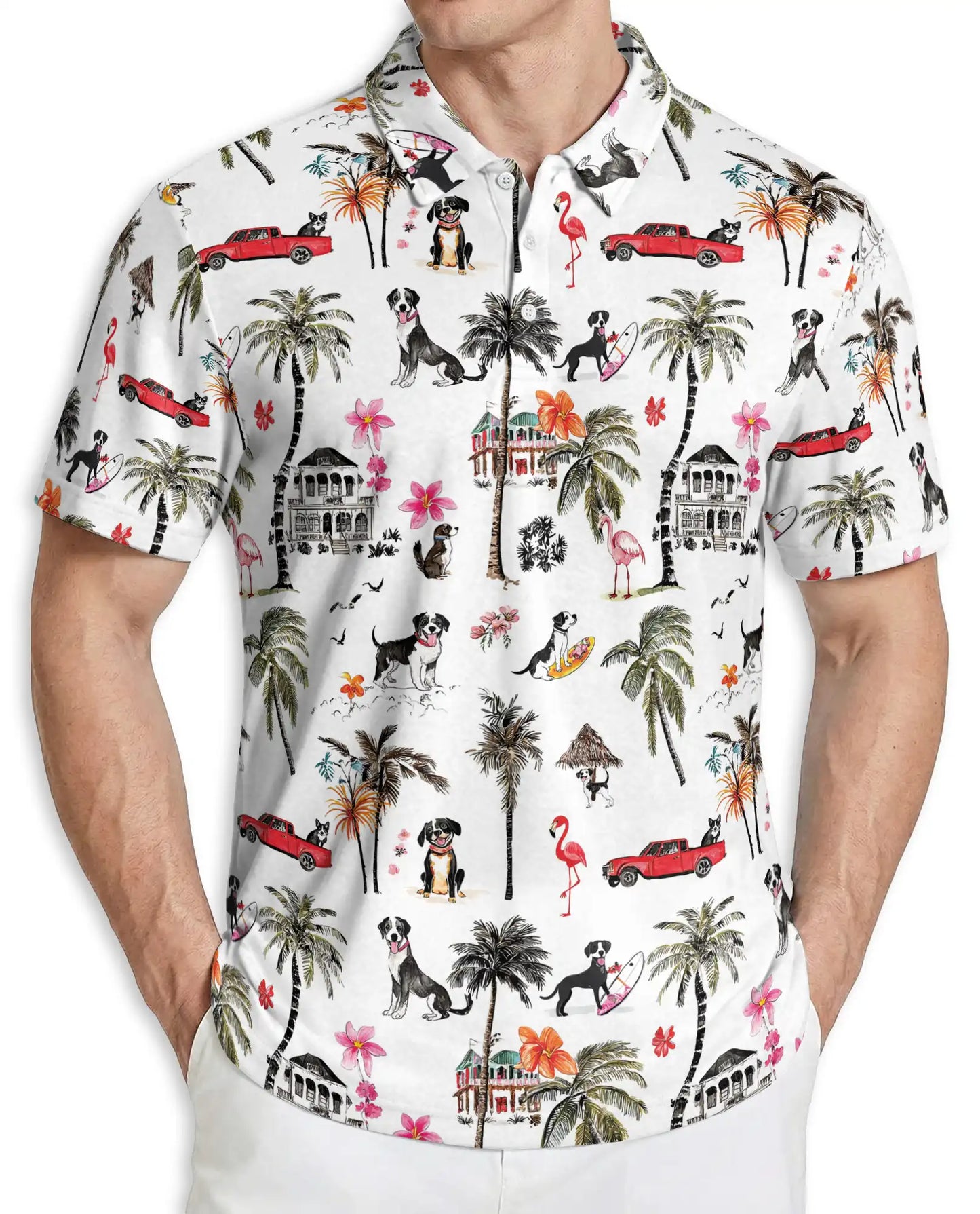 Rat Terrier Polo Shirt – Tropical Dog Beach Style | Azhobbyshop