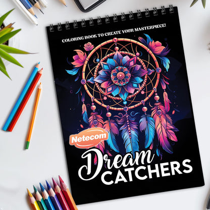Dream Catchers Spiral Bound Coloring Book, Beautiful Dream Catchers for a Peaceful and Spiritual Coloring Journey, Ideal for Relaxation and Inspiration