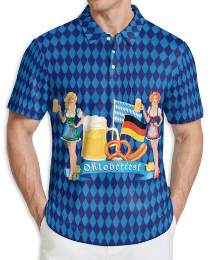 Oktoberfest Beer Polo Shirt – German Festival Lederhosen Style | Azhobbyshop