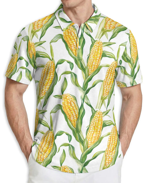 Corn Print Polo Shirt – Fresh Farm Sweet Corn Pattern | Azhobbyshop
