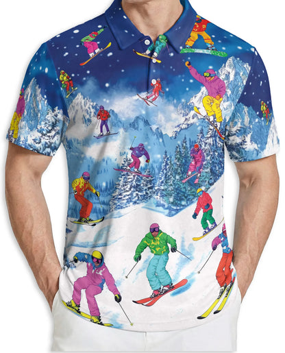 Go Skiing This Winter Polo Shirt 3D-Tropical Style | Azhobbyshop