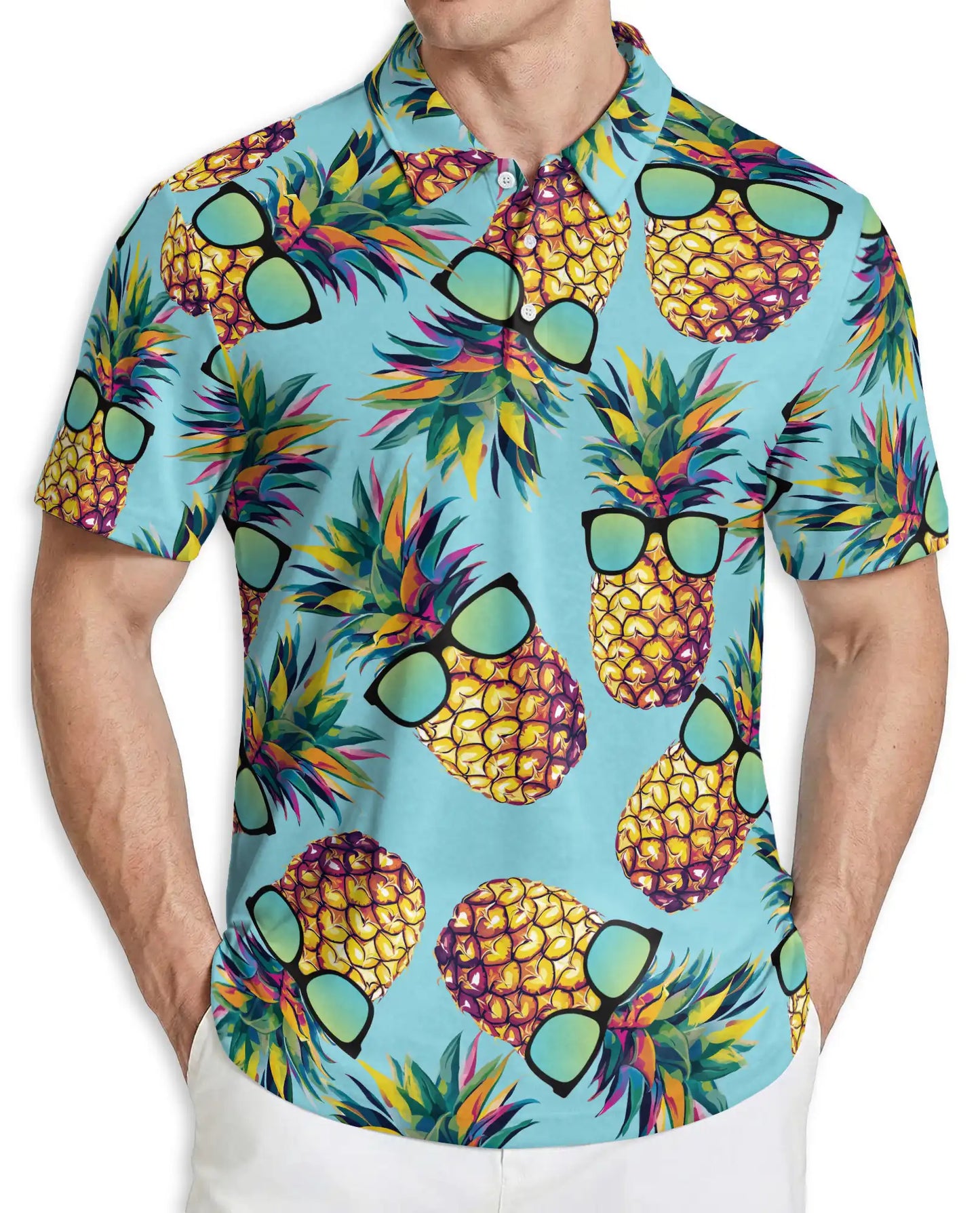 Cool Pineapple Sunglasses Polo Shirt – Tropical Summer Hawaiian Style | Azhobbyshop