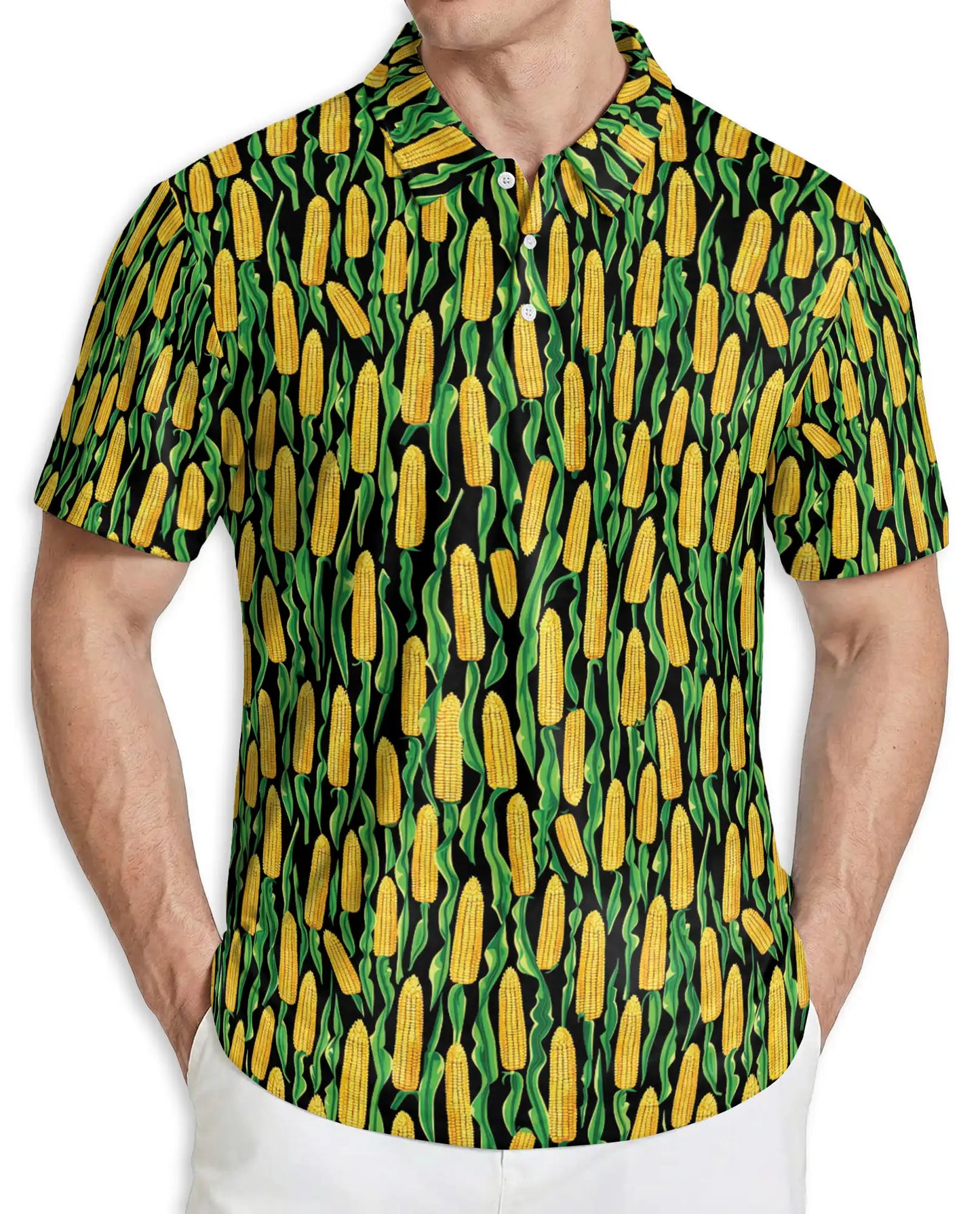 Corn Polo Shirt – Farm Fresh Maize Pattern 3D Print | Azhobbyshop
