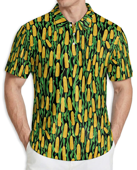 Corn Polo Shirt – Farm Fresh Maize Pattern 3D Print | Azhobbyshop