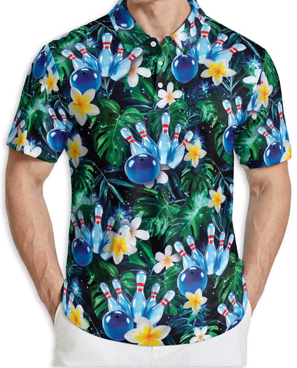 Bowling Tropical 3D Polo Shirt for Men – Floral Island Sport Style | Azhobbyshop