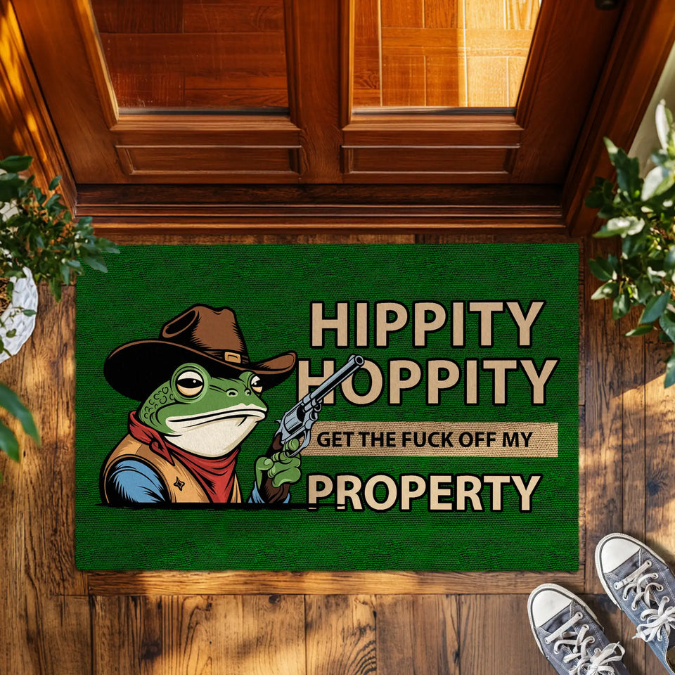 Funny Frog Cowboy Doormat – Sarcastic Welcome Mat