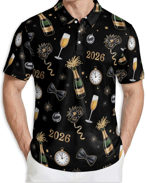 New Year 2026 Polo Shirt Champagne Party Celebration | Azhobbyshop