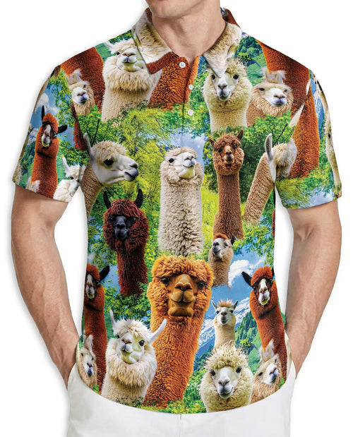 Alpaca Polo Shirt – Fun & Colorful Animal Print | Azhobbyshop