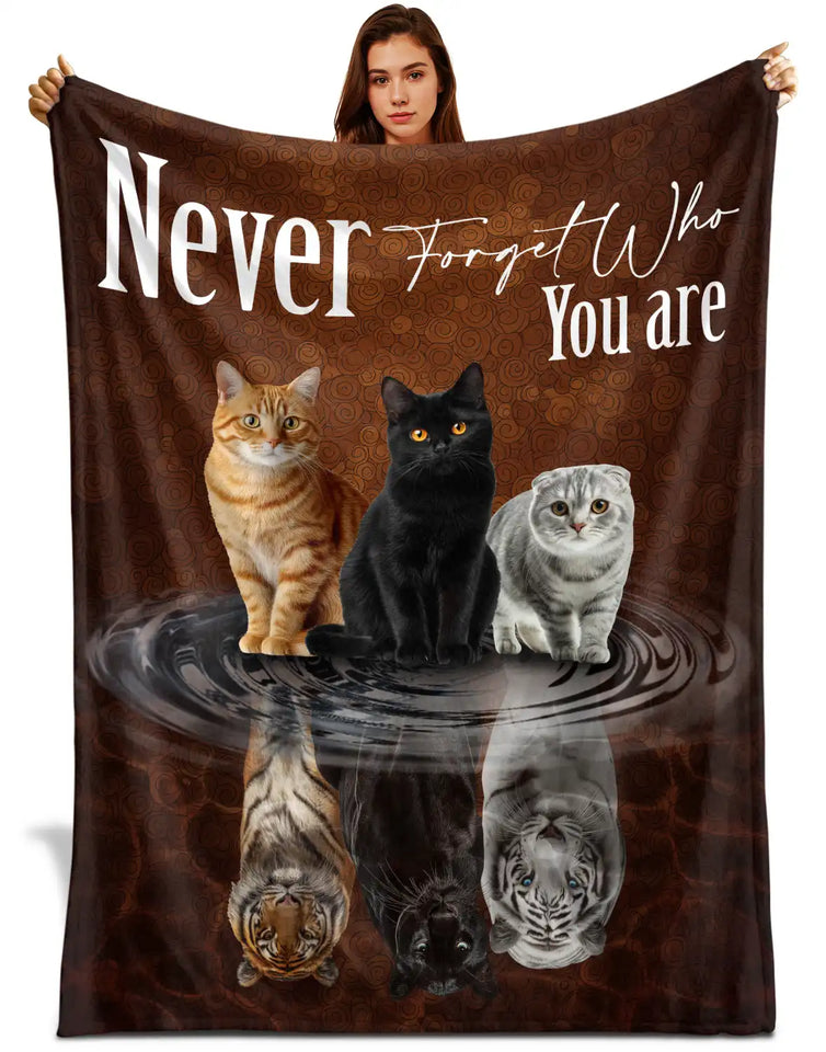 Cat Tiger Reflection Blanket – Never Forget Who You Are Gift