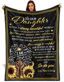 Personalized Daughter Sunflower Blanket – To Our Daughter Throw