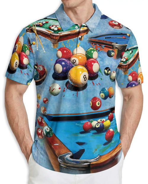Billiards Hawaiian Polo Shirt – Pool Table Ball Player Shirt | Azhobbyshop