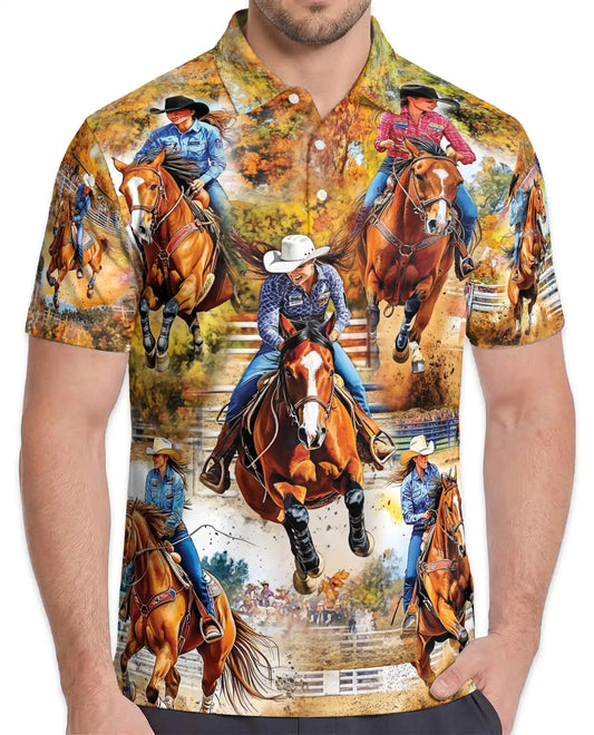 Cowgirl Rodeo Polo Shirt- Horse Riding Western Style | Azhobbyshop
