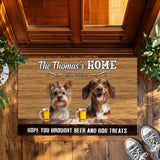 Personalized Rustic Dog Bar Doormat – Custom Family & Pet Mat