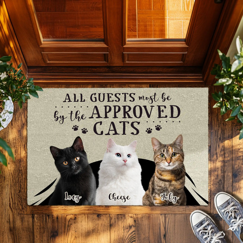 Personalized Cat Photo Doormat – Custom Pet Names Welcome Mat