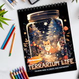 Terrarium Life Spiral Bound Coloring Book, Miniature Ecosystems in Art Form, Great for Nature Lovers and Fans of Botanical and Terrarium Art