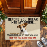 Personalized Funny Dog Doormat – Custom Photo & Pet Name Mat