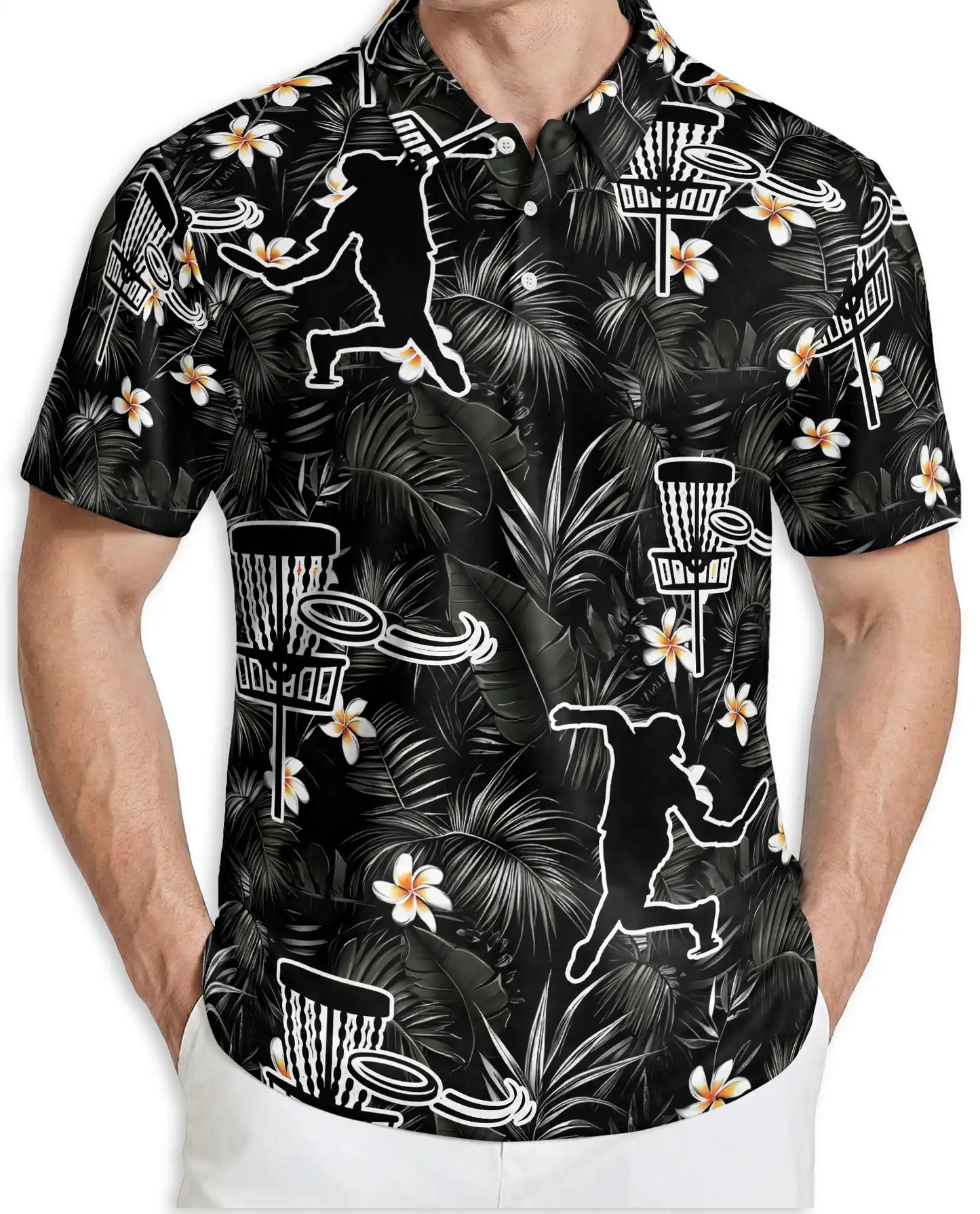 Disc Golf Tropical Flowers 3D Polo Shirt – Island Sport Floral Style | Azhobbyshop