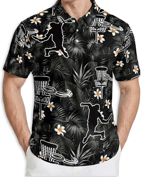 Disc Golf Tropical Flowers 3D Polo Shirt – Island Sport Floral Style | Azhobbyshop