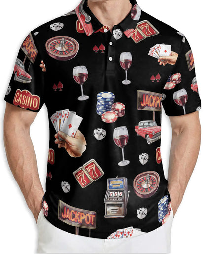 Lucky Las Vegas Hawaiian Polo Shirt – Casino Jackpot Poker Shirt | Azhobbyshop