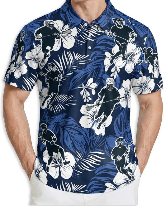 Lacrosse Hawaiian 3D Polo Shirt for Men – Tropical Sports Aloha Style | Azhobbyshop