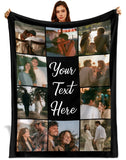 Custom Photo Blanket –  Personalized 1st Anniversary Birthday Gifts For Wife Her Him Couple Gifts
