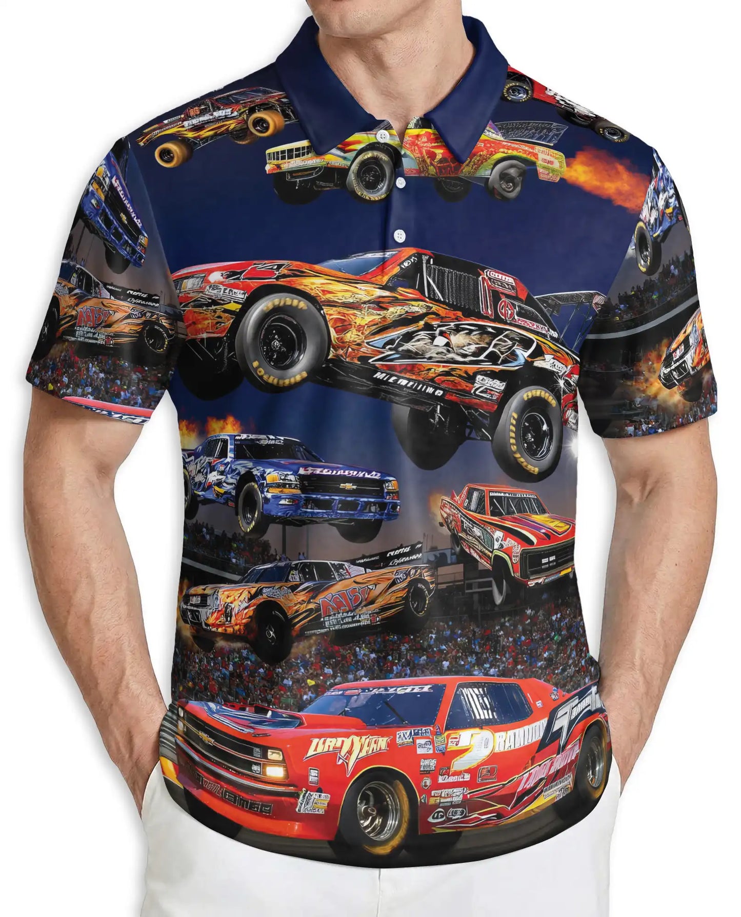 Dirt Track Racing Hawaiian Polo Shirt – Off Road Truck Racing Shirt | Azhobbyshop