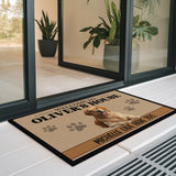 Personalized Dog House Doormat – Custom Owner Name Welcome Mat