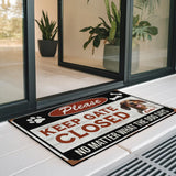 Personalized Dog Gate Doormat – Custom Pet Name Warning Mat