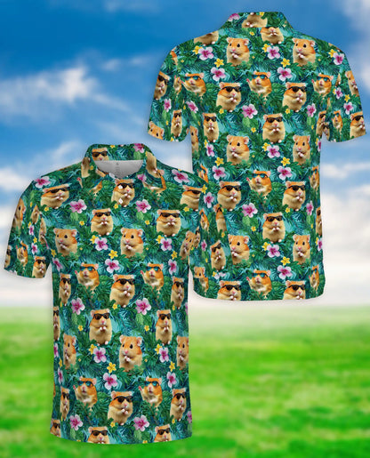 Cute Hamster Hawaiian Polo Shirt Tropical Summer Shirt | Azhobbyshop