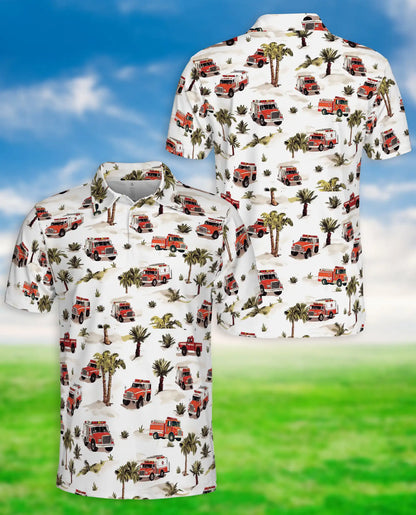 Fire Truck Tropical Pattern Polo Shirt | Azhobbyshop